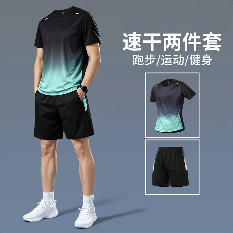 Badminton Emoji - Fitnessset Heren Zomer Running Sneldrogend shirt