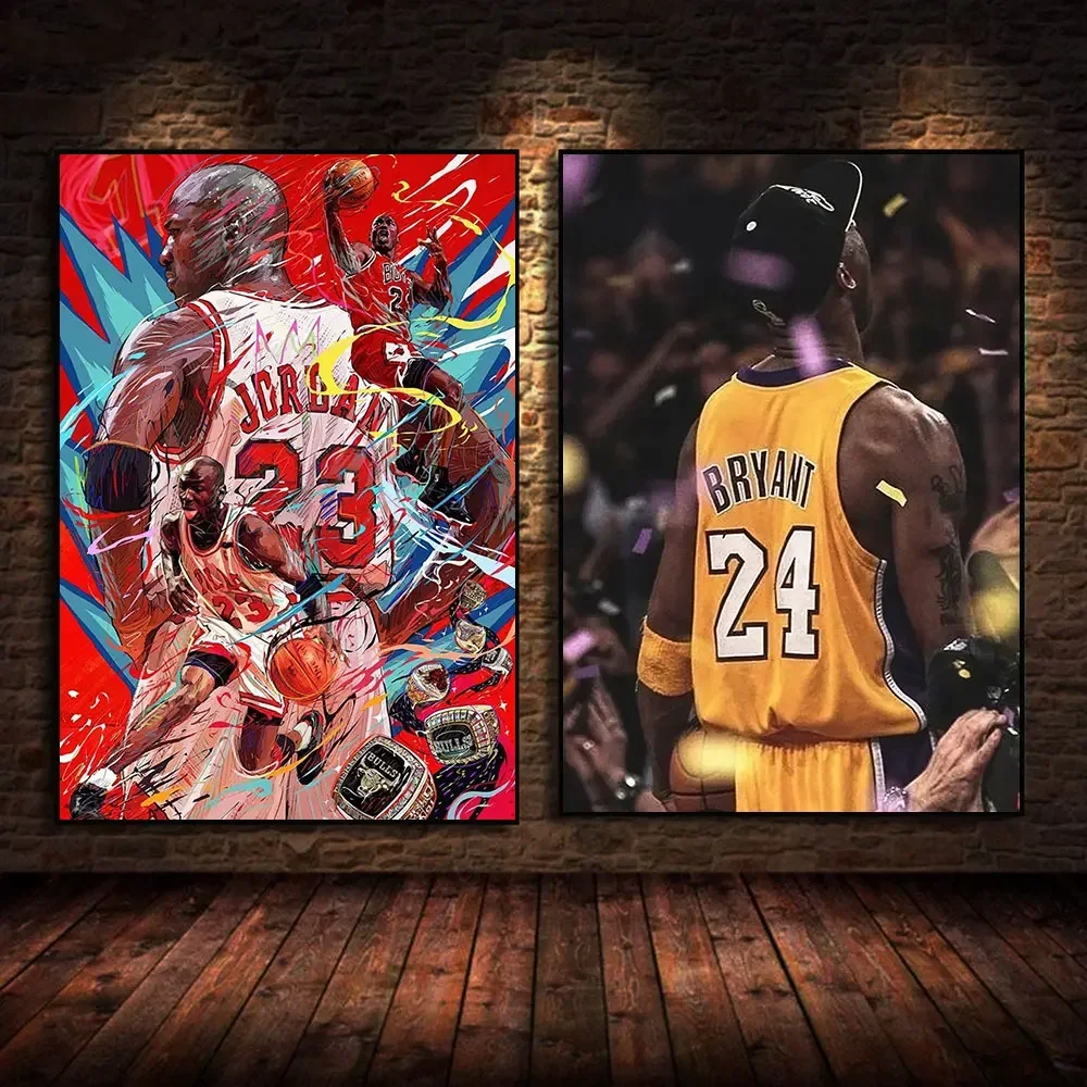 Badminton Zone - Basketballegendes Canvas Art Kobe LeBron Meer