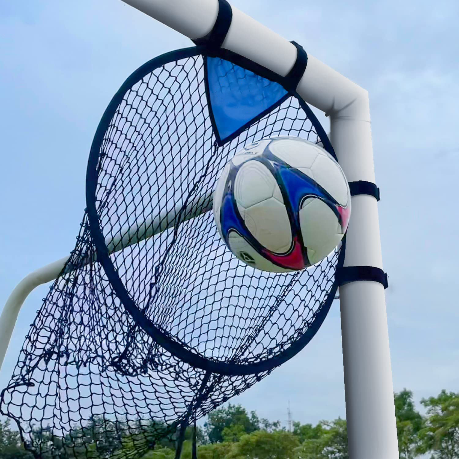 Training Net Mini - Draagbare mini opvouwbare voetbaldoeltrainingsnet en doelring
