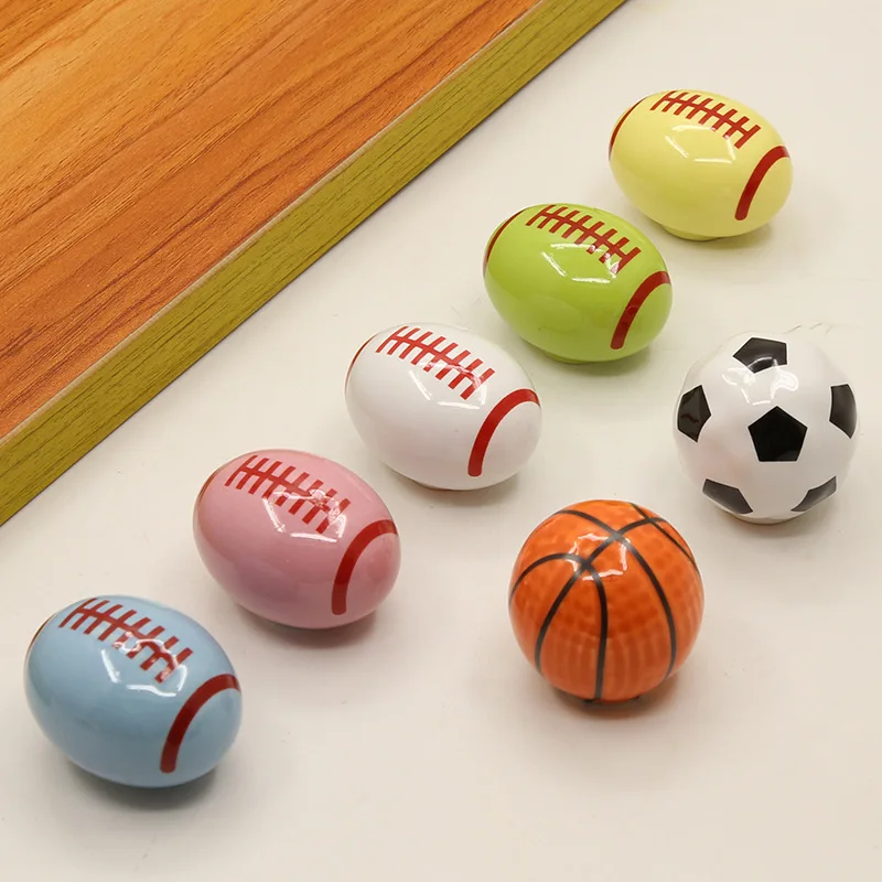 Badminton Zone - Kleurrijke kastdeurgreep Voetbal Basketbal Voetbal Kinderkamer